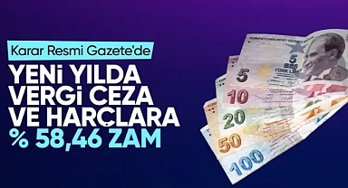2024 yılı vergi ve cezalardaki zam oranı yüzde 58,46 oldu